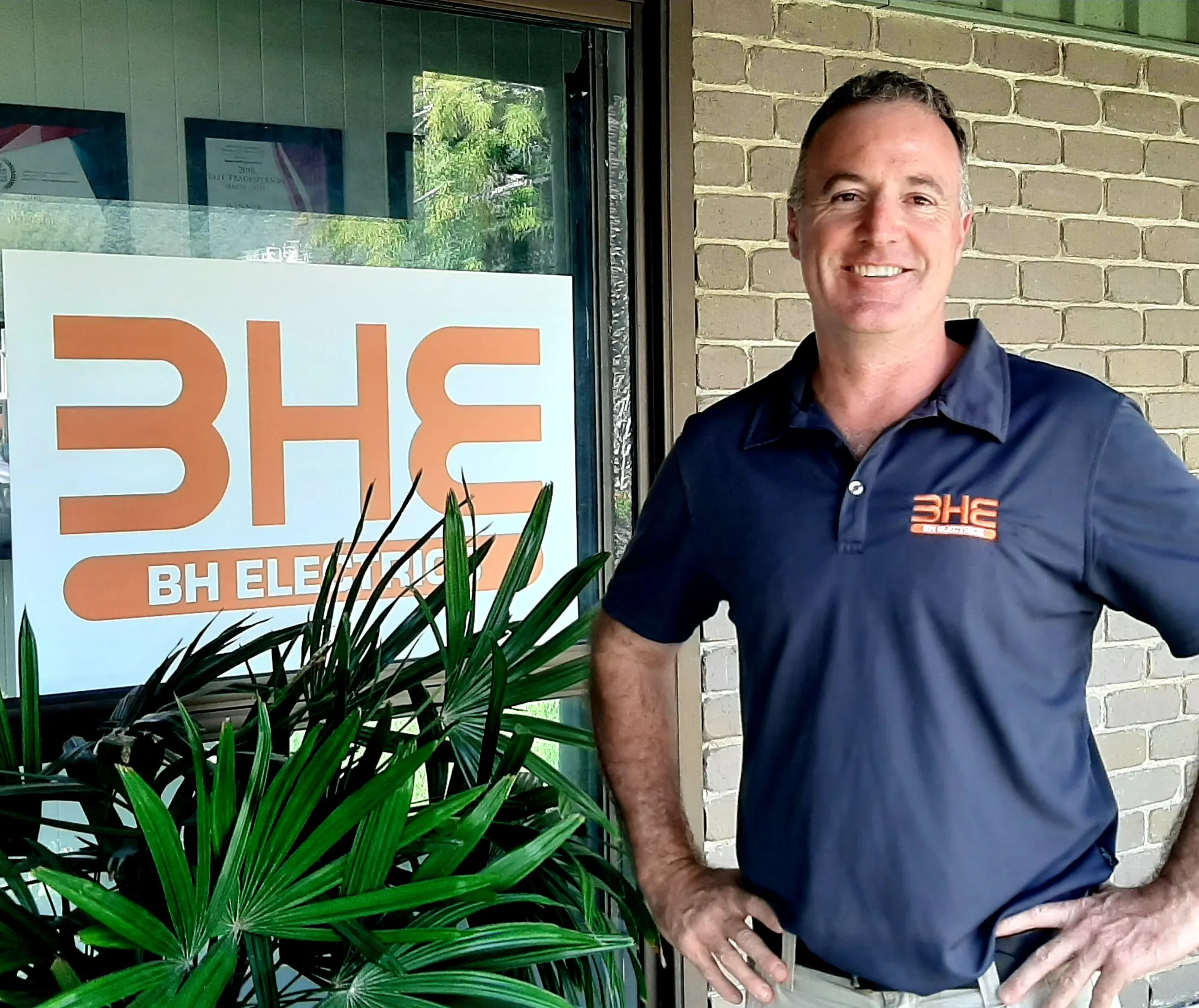 Brad Sims outside the BH Electrics workshop at Craiglie