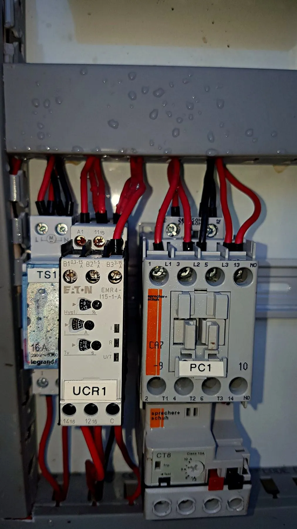 Contactors and control gear inside a commercial switchboard