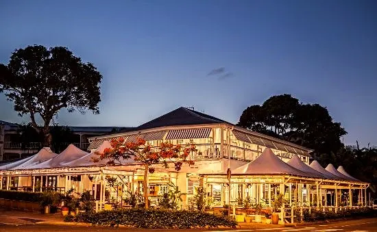 A Port Douglas restaurant lit at night