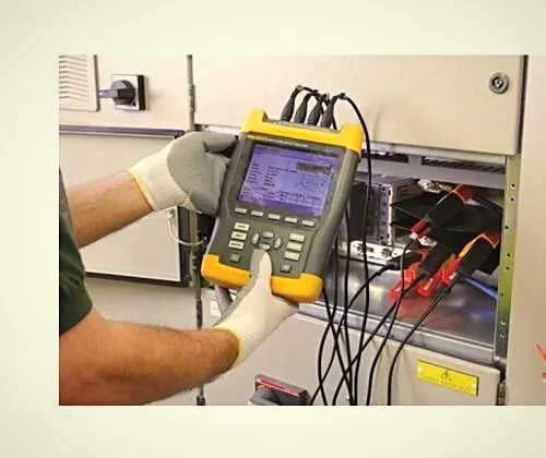 A power quality logger connected on site