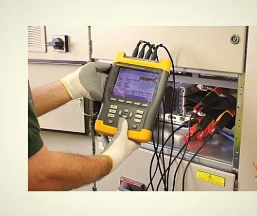 A power quality logger connected on site